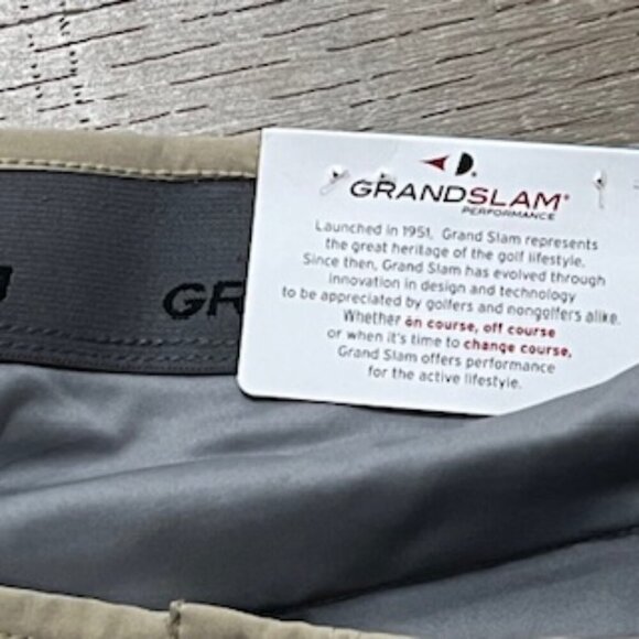 NEW Grand‎ Slam Performance Tan Golf Shorts Men’s Size 36 NWT - Picture 11 of 14